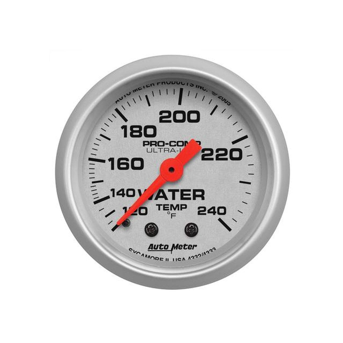 Autometer Ultra-Lite 2-1/16in Water Temp Gauge 120-240F Mechanical AU4333