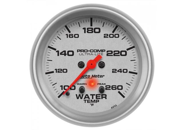 Autometer Ultra Lite 2-1/16in Water Temp Gauge 100-260F Full Sweep Electric AU4455