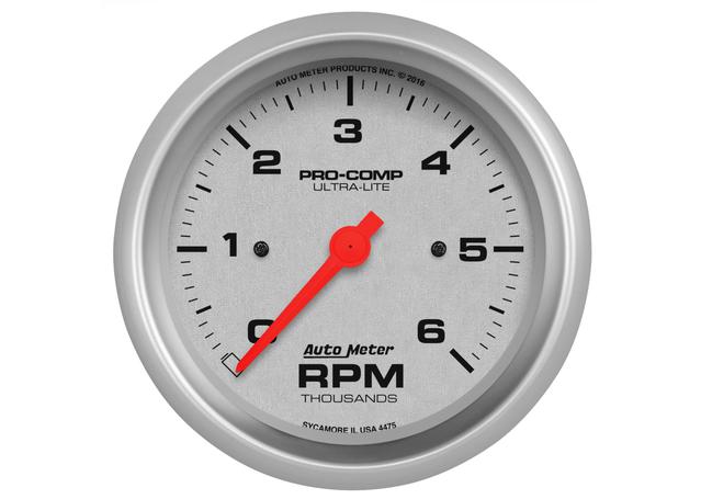 Autometer Ultra-Lite 3-3/8in Tacho Gauge 6,000rpm In-Dash AU4475