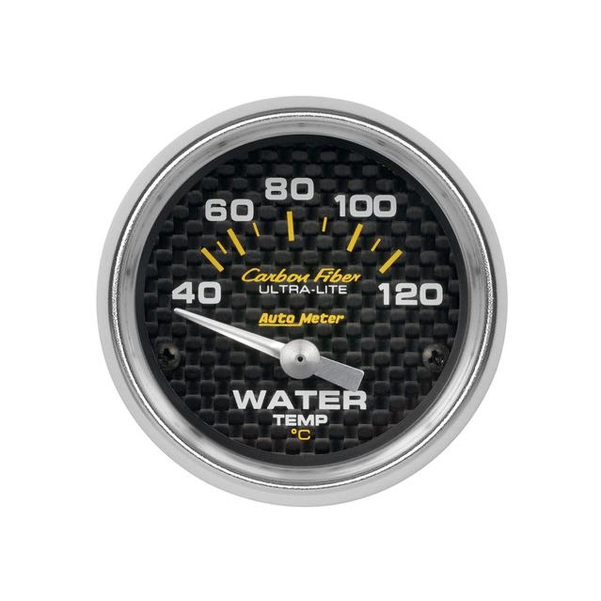 Autometer Carbon Fiber 2-1/16in Water Temp Gauge 40-120C Short Sweep Electric AU4737-M