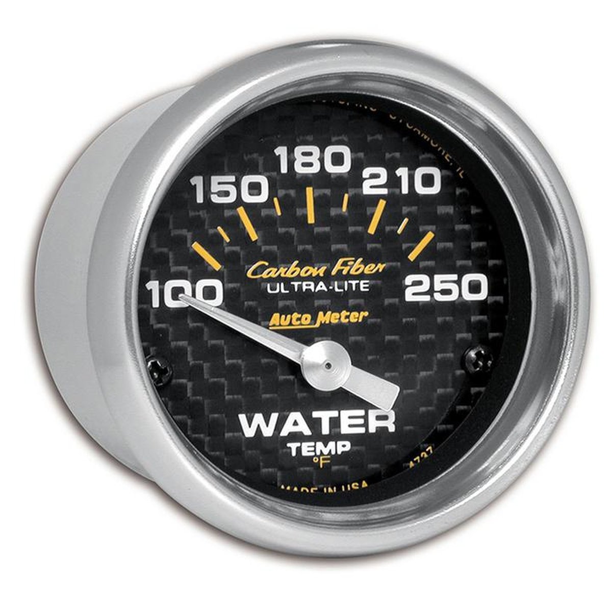 Autometer Carbon Fiber 2-1/16in Water Temp Gauge 100-250F Short Sweep Electric AU4737