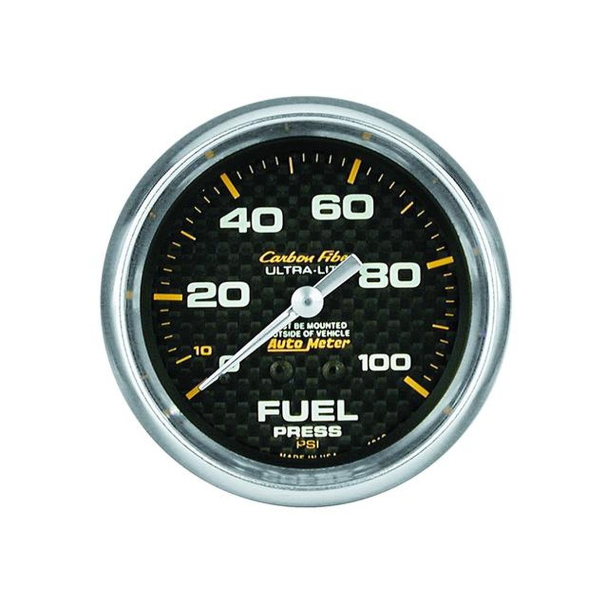 Autometer Carbon Fiber 2-5/8in Fuel Pressure Gauge 0-100PSI Mechanical AU4812
