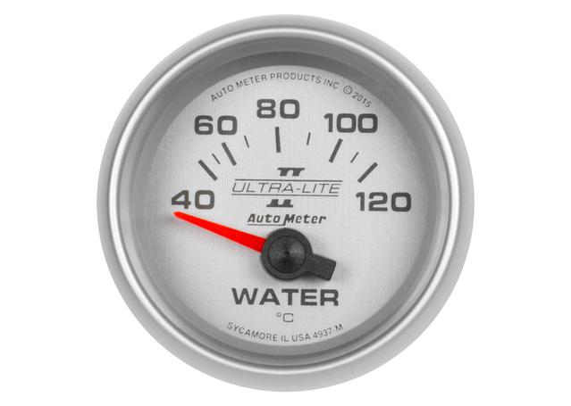 Autometer Ultra-Lite II 2-1/16in Water Temp Gauge 40-120C Short Sweep Electric AU4937-M