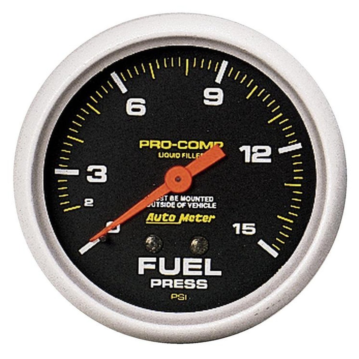 Autometer Pro-Comp 2-5/8in Fuel Pressure Gauge 0-15 PSI Liquid Filled Mechanical AU5411