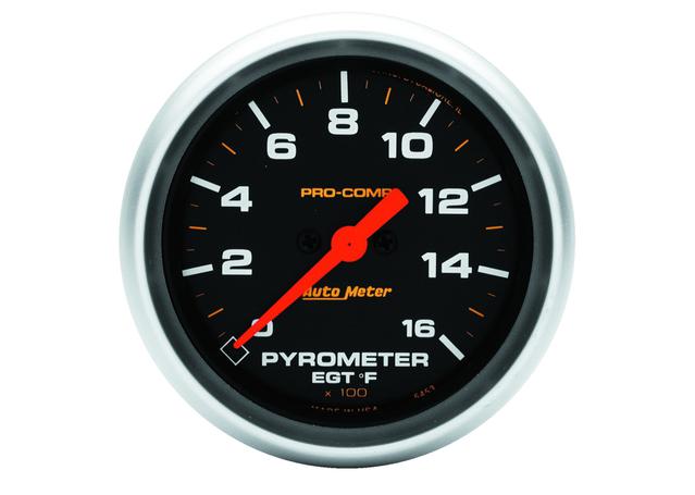 Autometer Pro-Comp 2-5/8in Pyrometer Gauge 0-1600F Full Sweep Electric AU5444