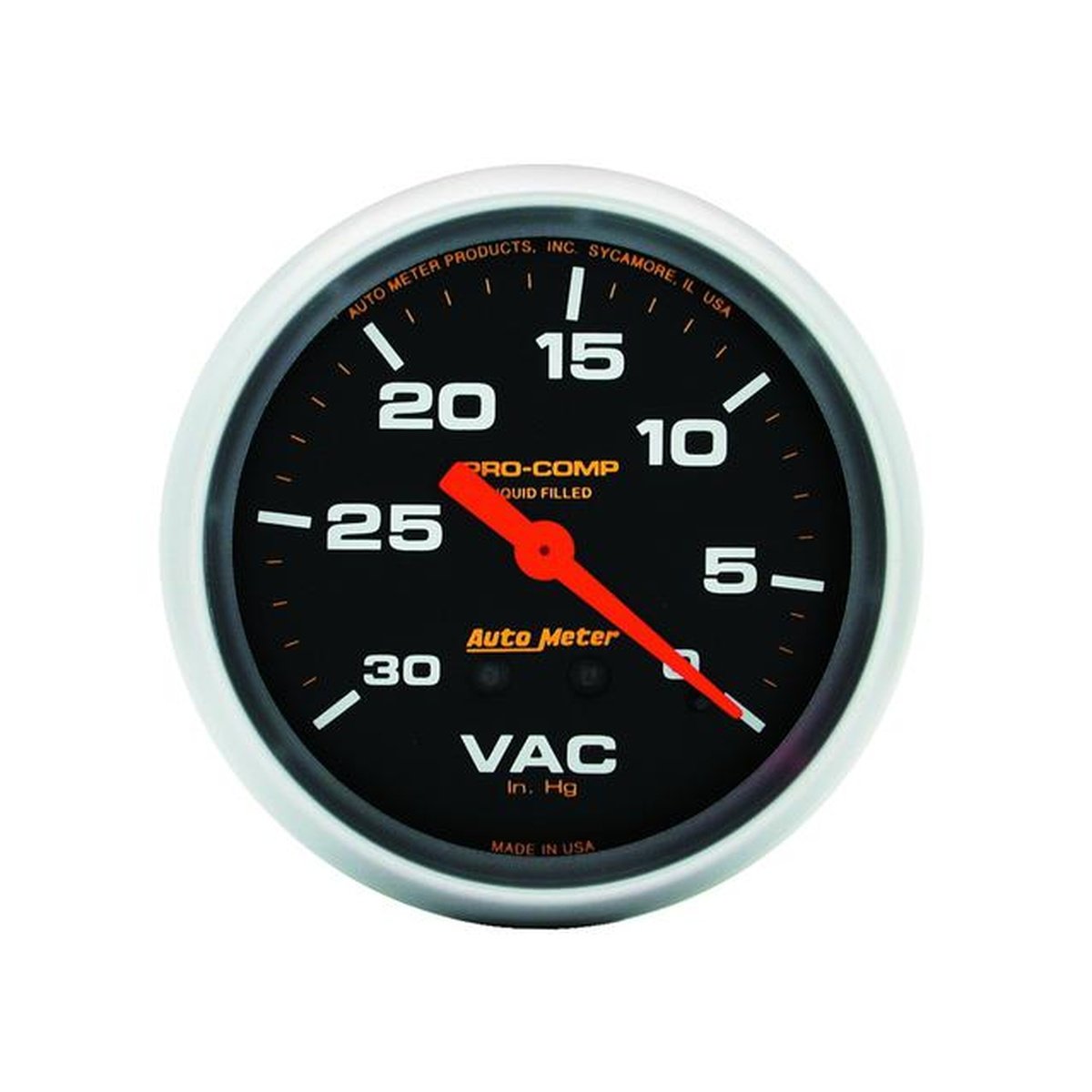 Autometer Pro-Comp 2-5/8in Vacuum Gauge 30in/Hg Liquid Filled Mechanical AU5484