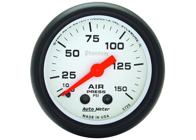 Autometer Phantom 2-1/16in Air Pressure Gauge 0-150PSI Mechanical AU5720