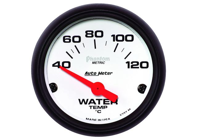 Autometer Phantom 2-1/16in Water Temp Gauge 40-120C Short Sweep Electric AU5737-M