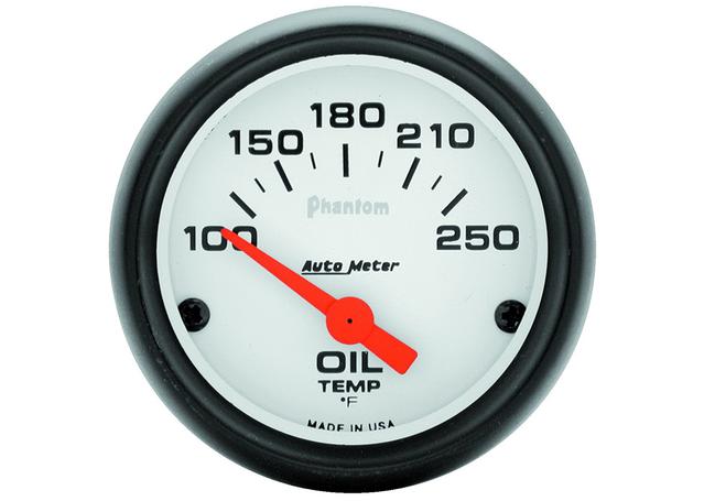Autometer Phantom 2-1/16in Oil Temp Gauge 100-250F Short Sweep Electric AU5747