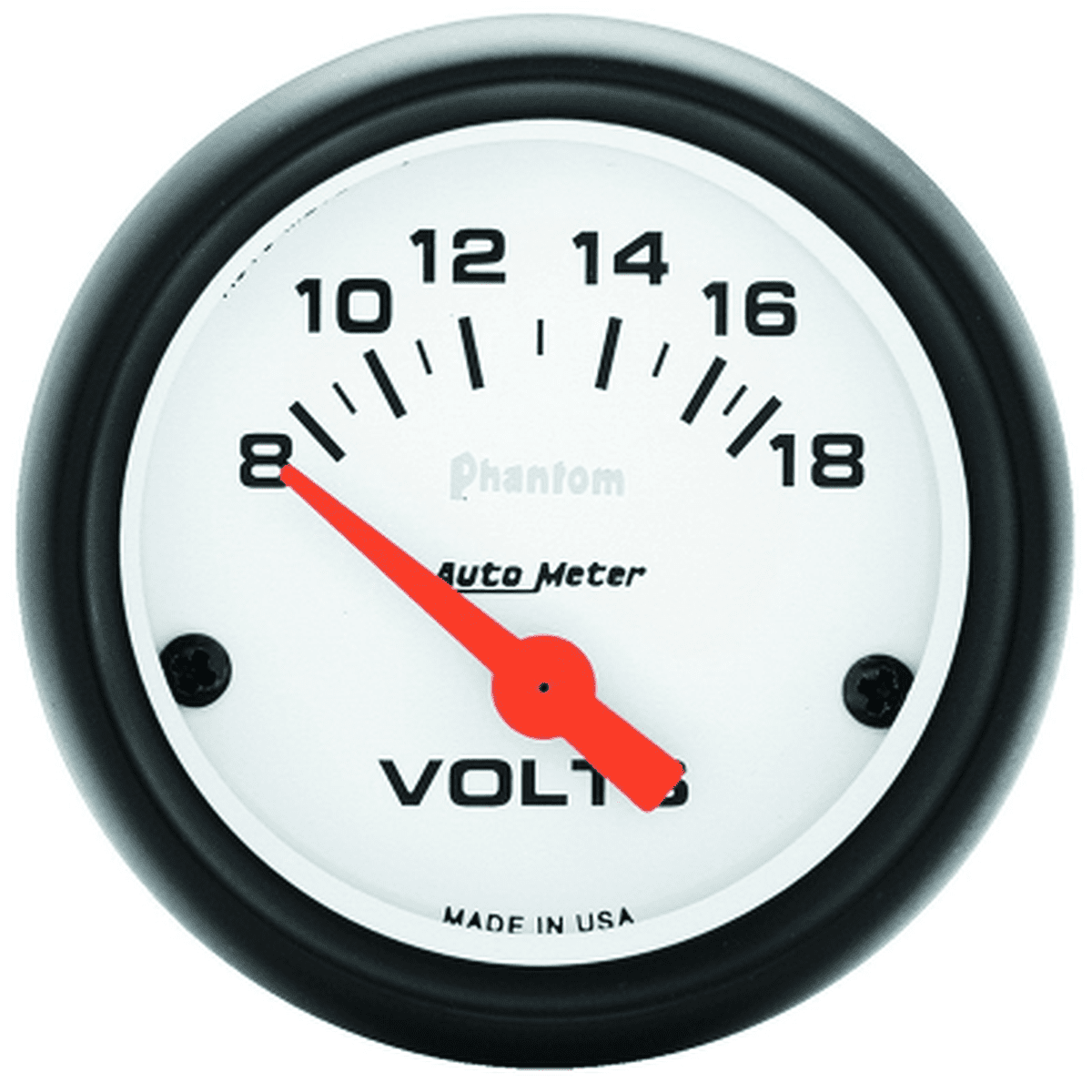 Autometer Phantom 2-1/16in Voltmeter 8-18V Short Sweep Electric AU5791