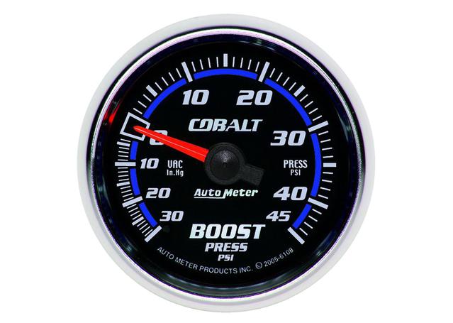 Autometer Cobalt 2-1/16in Boost/Vacuum Gauge 30in/Hg 45PSI Mechanical AU6108