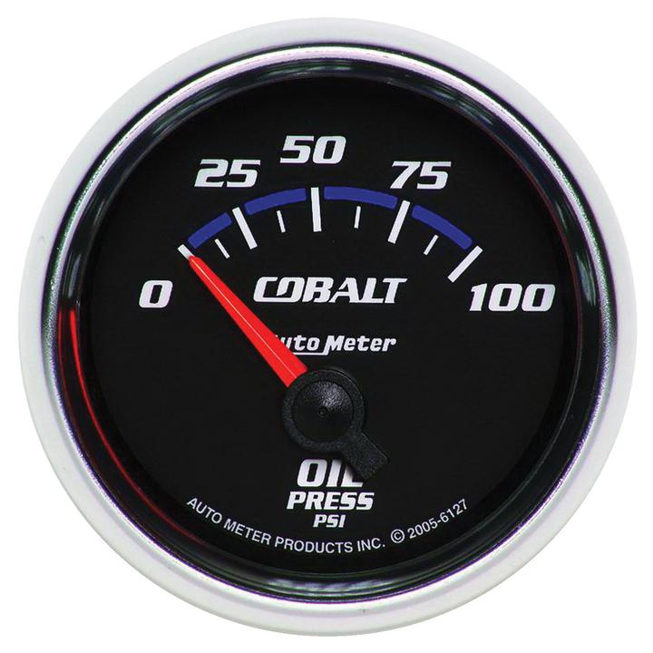 Autometer Cobalt 2-1/16in Oil Pressure Gauge 0-100 PSI Short Sweep Electric AU6127