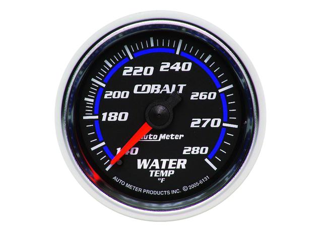 Autometer Cobalt 2-1/16in Water Temp Gauge 140-280F Mechanical AU6131