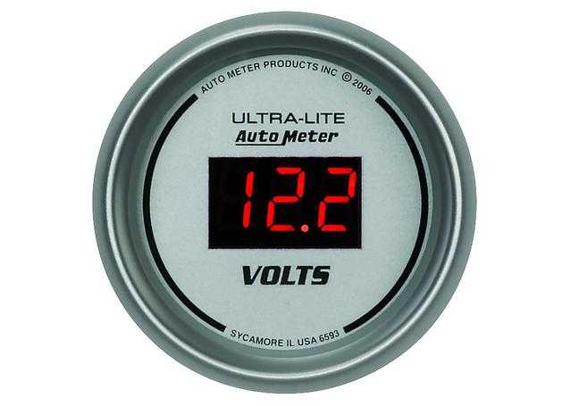 Autometer Ultra-Lite Digital 2-1/16in Voltmeter Gauge 8-18 Volts AU6593