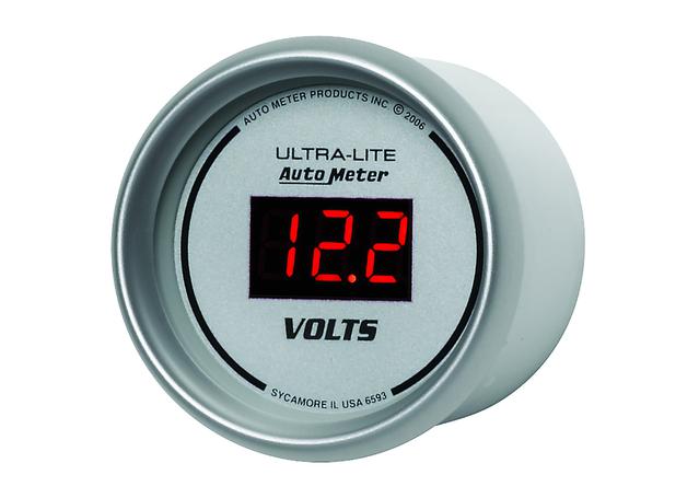 Autometer Ultra-Lite Digital 2-1/16in Voltmeter Gauge 8-18 Volts AU6593