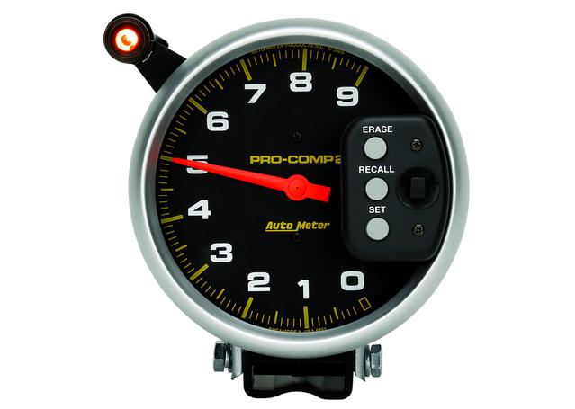 Autometer Pro-Comp 5in Tacho Gauge 9,000rpm Shift Lite Memory Pedestal AU6851