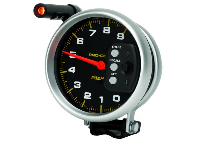 Autometer Pro-Comp 5in Tacho Gauge 9,000rpm Shift Lite Memory Pedestal AU6851