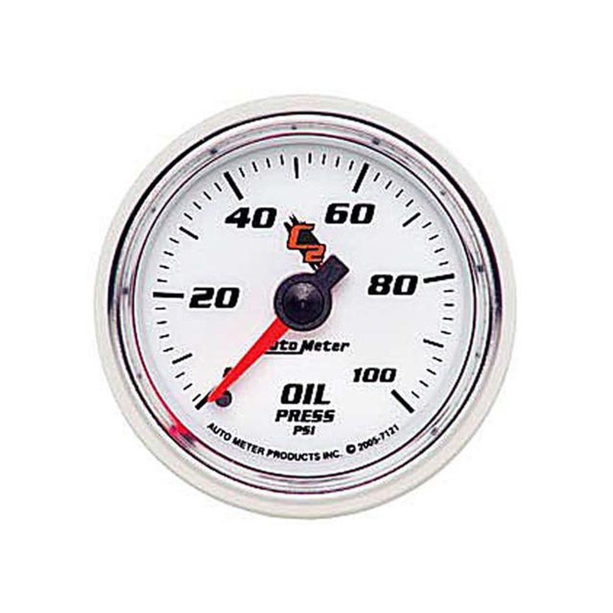 Autometer C2 Series 2-1/16in Oil Pressure Gauge 0-100PSI Mechanical 10ft AU7121