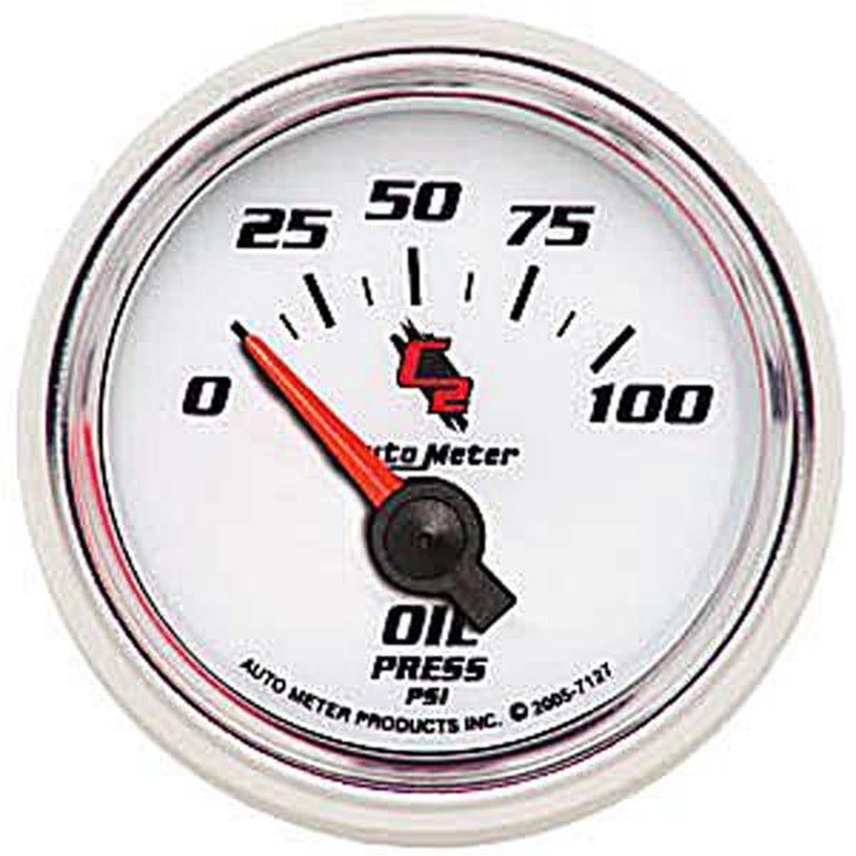 Autometer C2 Series 2-1/16in Oil Pressure Gauge 0-100PSI Short Sweep Electric AU7127