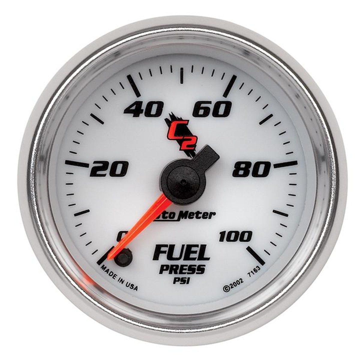 Autometer C2 Series 2-1/16in Fuel Pressure Gauge 0-100PSI Full Sweep Electric AU7163