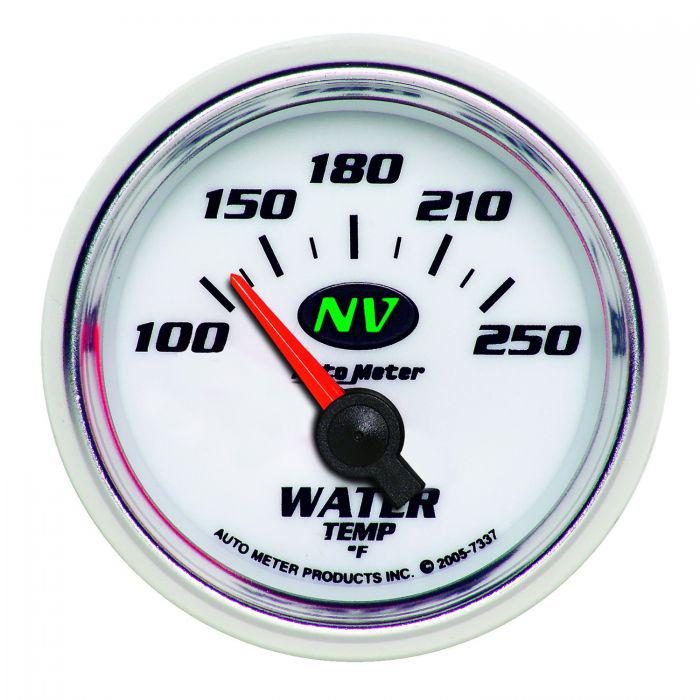 Autometer NV Series 2-1/16in Water Temp Gauge 100-250F Short Sweep Electric AU7337