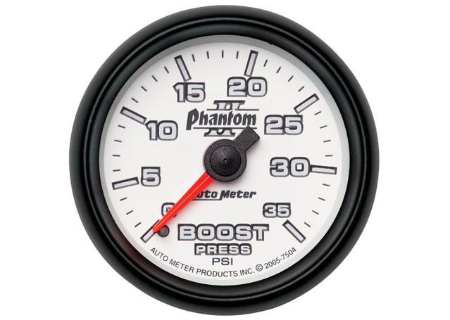 Autometer Phantom II 2-1/16in Boost Gauge 0-35PSI Mechanical AU7504