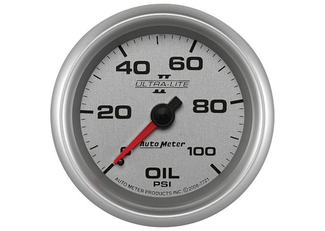 Autometer Ultra-Lite II 2-5/8in Oil Pressure Gauge 0-100 PSI Mechanical AU7721