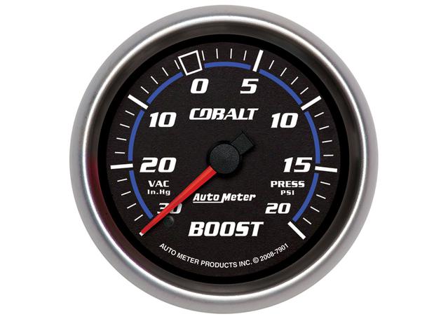Autometer Cobalt 2-5/8in Boost/Vacuum Gauge 30in/Hg 20PSI Mechanical AU7901