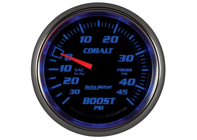 Autometer Cobalt 2-5/8in Boost/Vacuum Gauge 30in/Hg 20PSI Mechanical AU7908