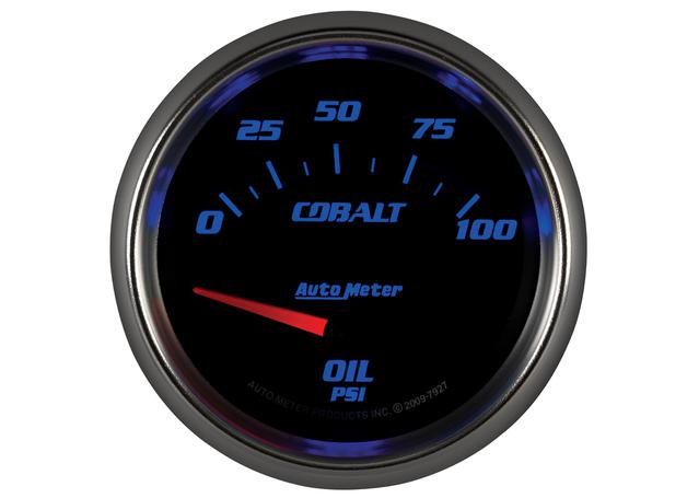 Autometer Cobalt 2-5/8in Oil Pressure Gauge 0-100 PSI Short Sweep Electric AU7927