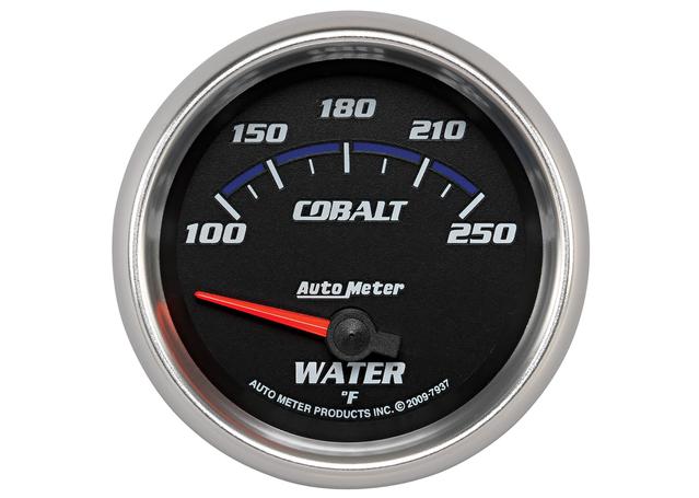 Autometer Cobalt 2-5/8in Water Temp Gauge 100-250F Short Sweep Electric AU7937
