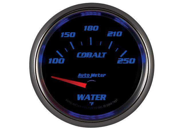 Autometer Cobalt 2-5/8in Water Temp Gauge 100-250F Short Sweep Electric AU7937