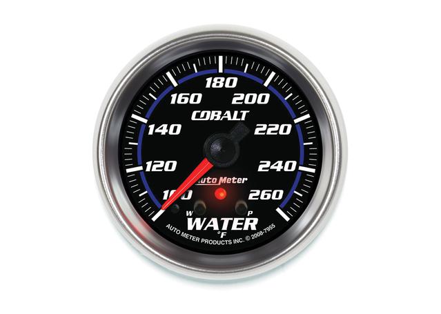 Autometer Cobalt 2-5/8in Water Temp Gauge 100-260F Full Sweep Electric AU7955