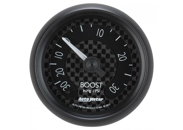 Autometer GT Series 2-1/16in Boost Vacuum Gauge 30in/Hg 30PSI Mechanical AU8003