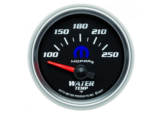 Autometer Mopar Black 2-1/16in Water Temp Gauge 100-250F Short Sweep Electric AU880016