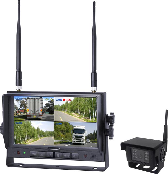 Axis 7" Wireless Quad View Monitor & Night Vision Infrared Heavy Duty Recording Camera Kit JS007WQK