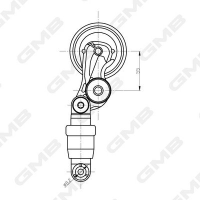 GMB Belt Tensioner V-Ribbed Belt GHAT-211
