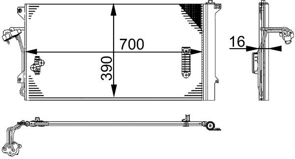 Mahle Air Conditioning Condenser Parallel Flow Inlet Pad Outlet Pad AC 659 000S