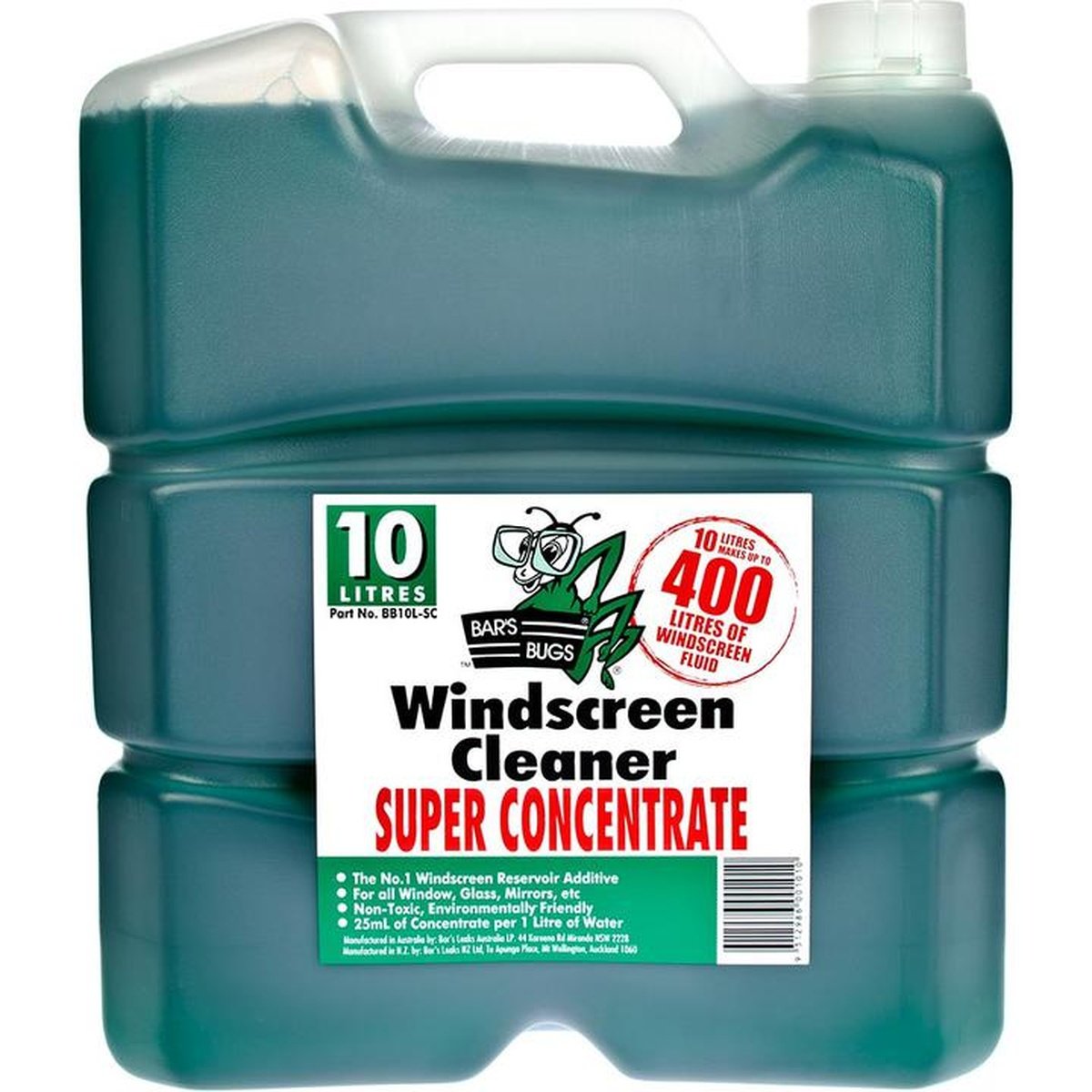 Bars Bugs Super Concentrate Windscreen Cleaner 10L BB10L-SC