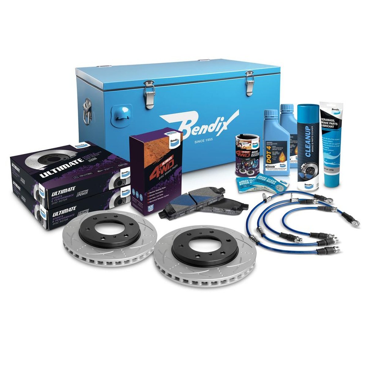 Bendix Ultimate 4x4 Brake Upgrade Kit Front (Suits 2" Lift) U4WD-BUK11+2