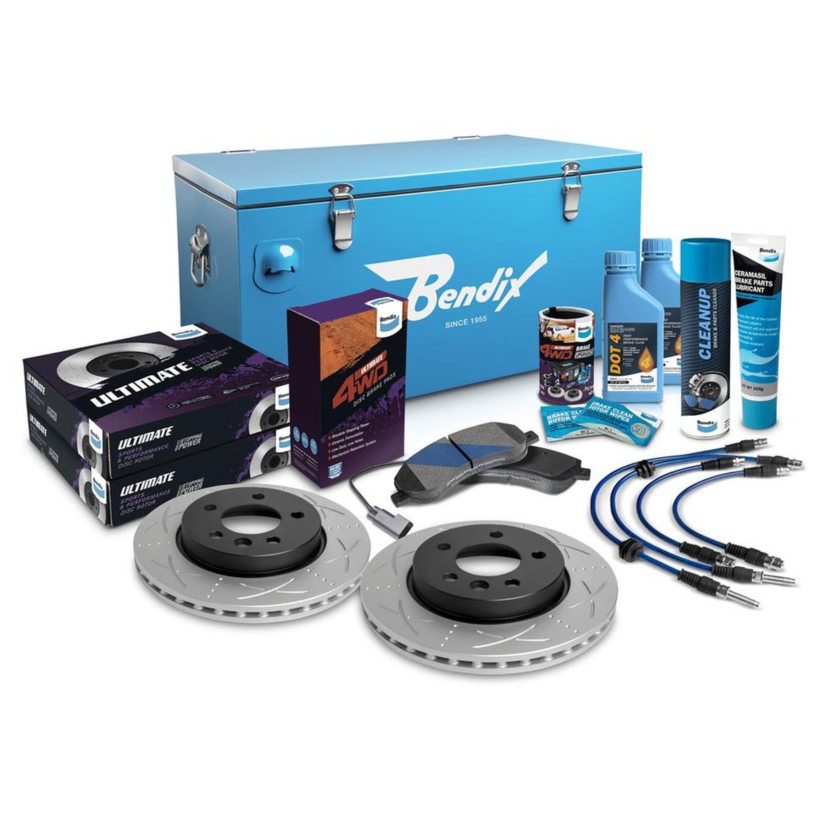 Bendix Ultimate 4x4 Brake Upgrade Kit Front (Suits 2" Lift) U4WD-BUK14+2