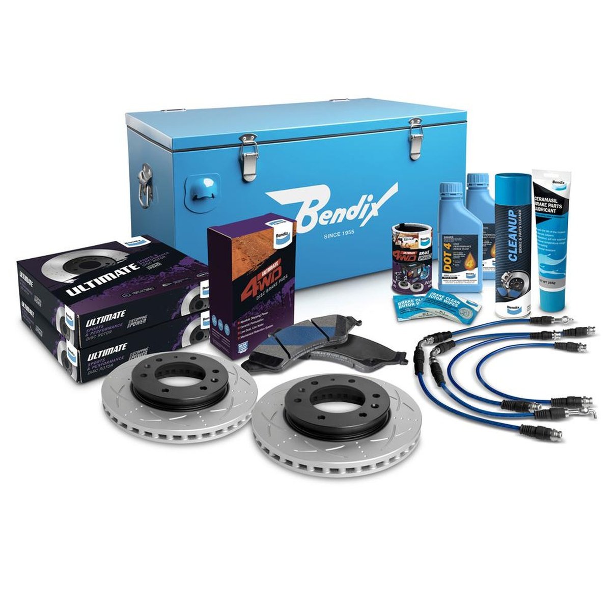 Bendix Ultimate 4x4 Brake Upgrade Kit Front (Suits 2" Lift) U4WD-BUK9+2