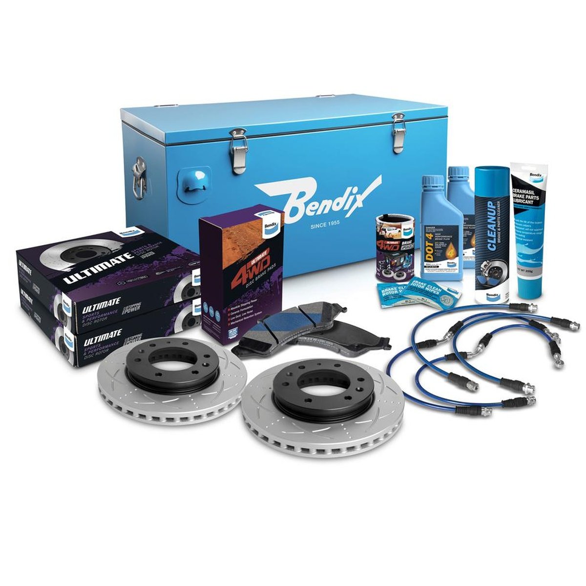 Bendix Ultimate 4x4 Brake Upgrade Kit Front (Suits 4" Lift) U4WD-BUK9+4