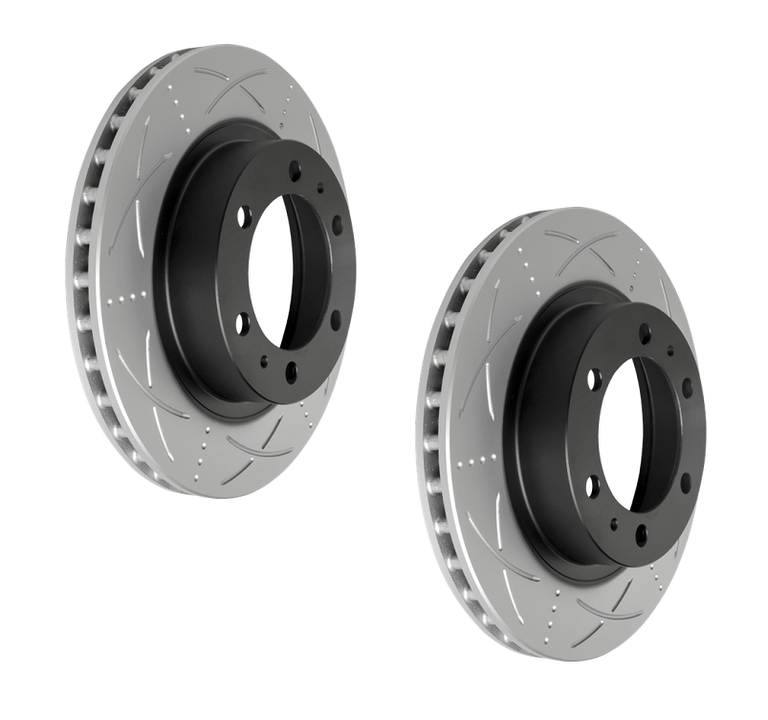 Bendix Ultimate Slotted & Dimpled Brake Rotor Pair 319mm Front BR2716