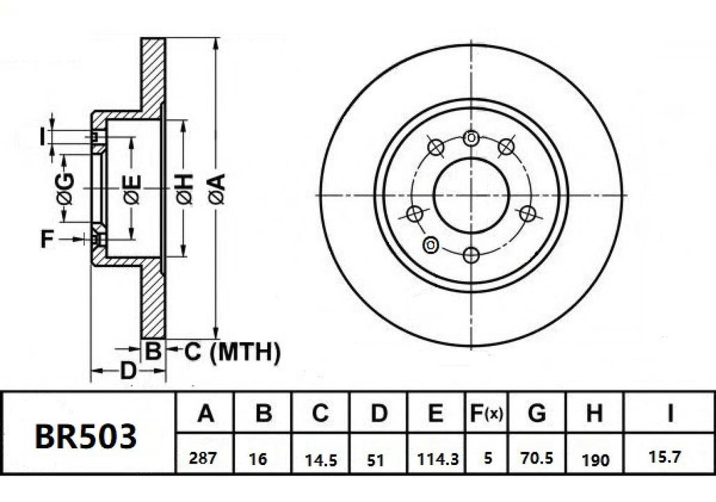 Bendix Ultimate Slotted & Dimpled Brake Rotor Single 287mm Rear BR503