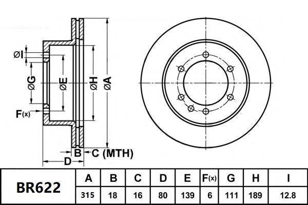 Bendix Ultimate Slotted & Dimpled Brake Rotor Pair 315mm Rear BR622