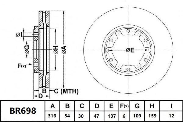 Bendix Ultimate Slotted & Dimpled Brake Rotor Pair 316mm Front BR698