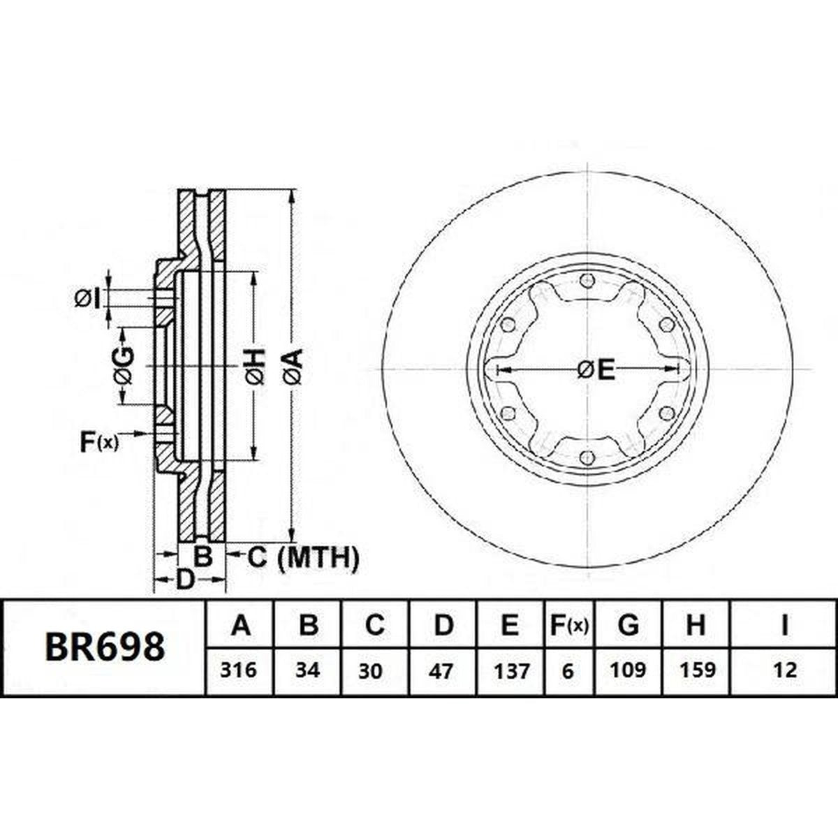 Bendix Ultimate Slotted & Dimpled Brake Rotor Pair 316mm Front BR698