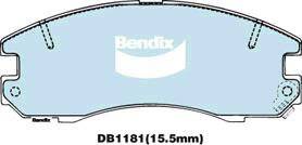 Bendix General CT Brake Pad Set Front DB1181 GCT