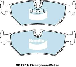 Bendix General CT Brake Pad Set Rear DB1251 GCT